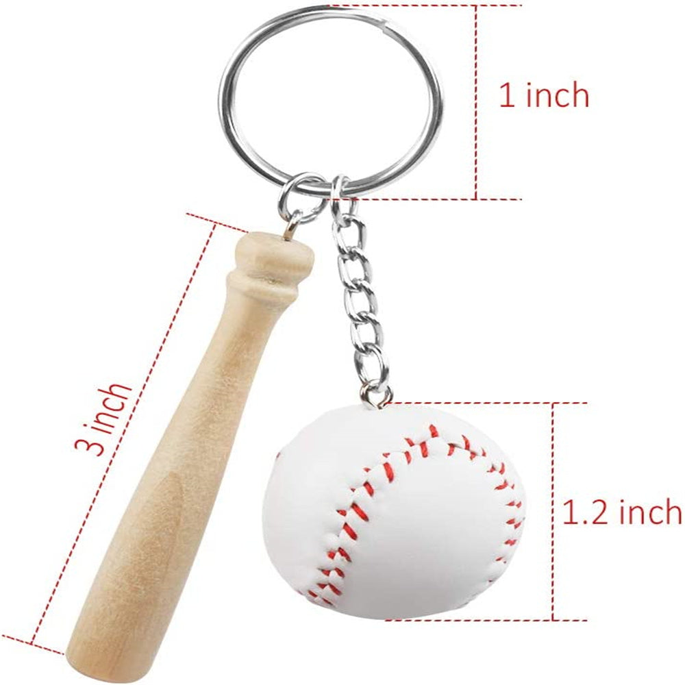 WOODEN BASABALL BAT KEYCHAINS