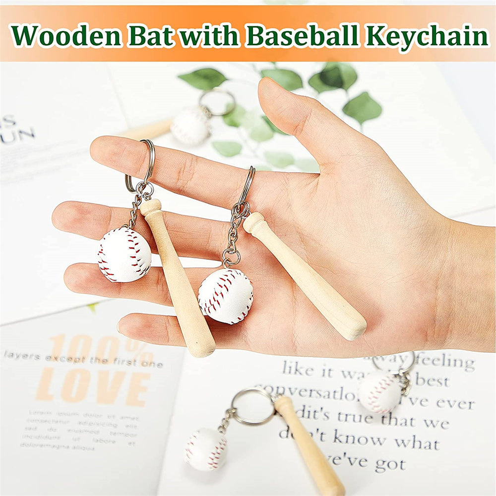 WOODEN BASABALL BAT KEYCHAINS