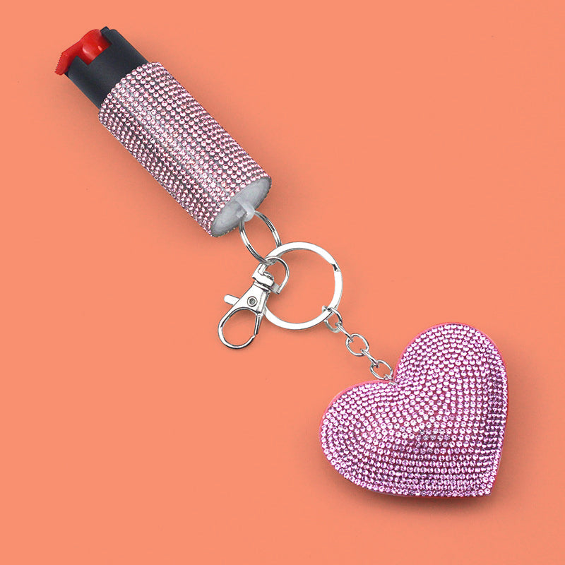 PEPPER SPRAY KIT WITH HEART KEYCHAIN