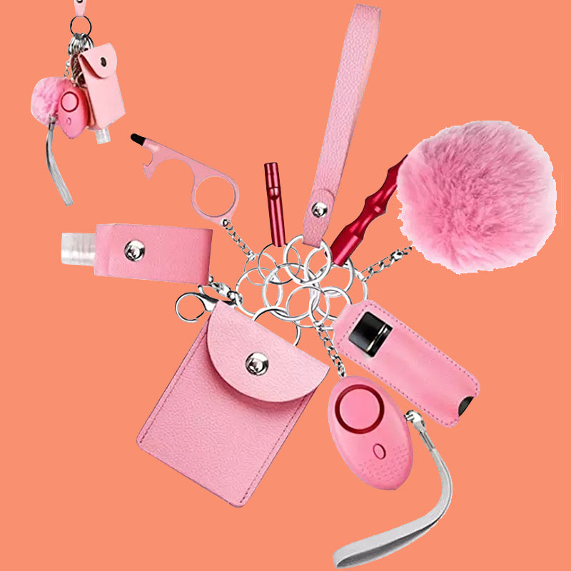 9 PCS SELF DEFENSE KIT - PINK