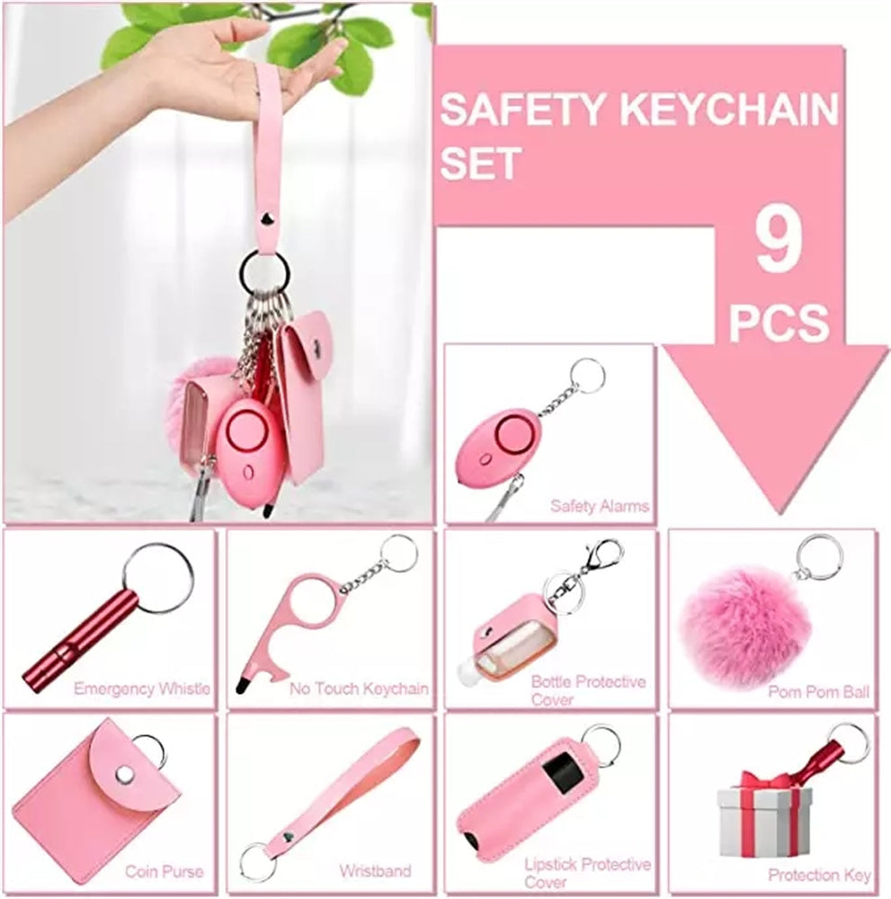 9 PCS SELF DEFENSE KIT - PINK