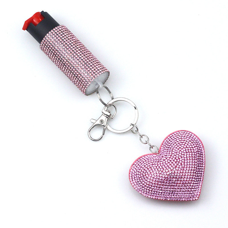 PEPPER SPRAY KIT WITH HEART KEYCHAIN