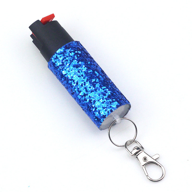 GLITTER PEPPER SPRAY SELF DEFENSE KEYCHAIN