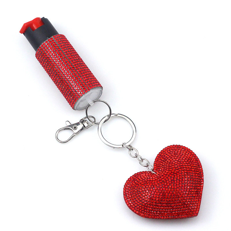 PEPPER SPRAY KIT WITH HEART KEYCHAIN