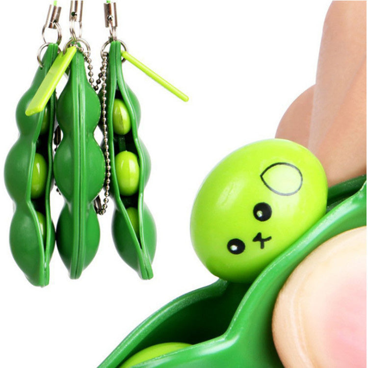 ANTISTRESS  SQUEEZE PEA POD DECOMPRESSION KEYCHAIN