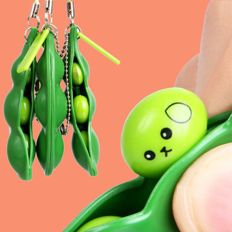 ANTISTRESS  SQUEEZE PEA POD DECOMPRESSION KEYCHAIN