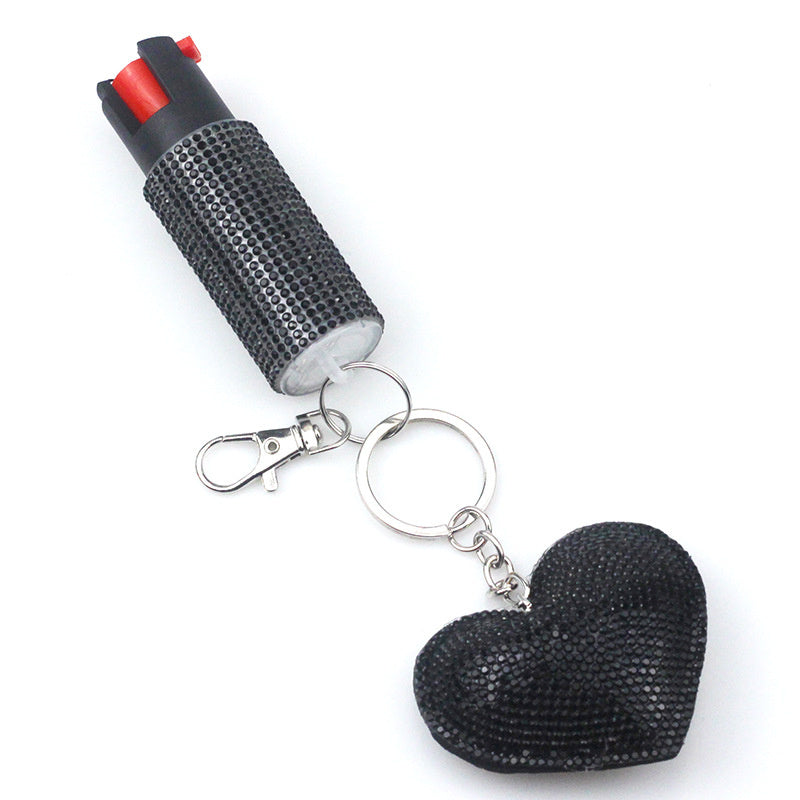 PEPPER SPRAY KIT WITH HEART KEYCHAIN