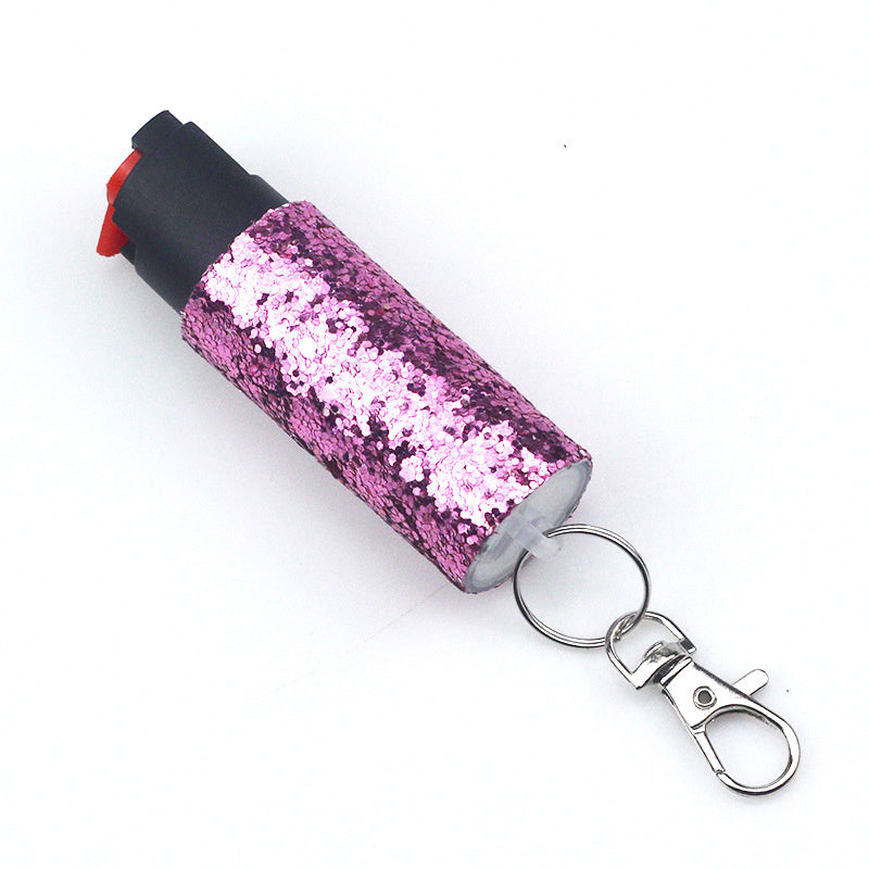 GLITTER PEPPER SPRAY SELF DEFENSE KEYCHAIN