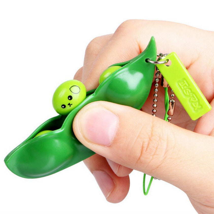 ANTISTRESS  SQUEEZE PEA POD DECOMPRESSION KEYCHAIN