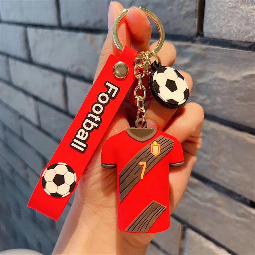 SOCCER KEYRING JERSEY CUTE DOLL KEYCHAIN