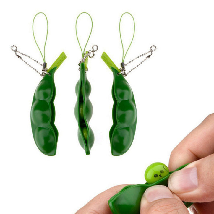 ANTISTRESS  SQUEEZE PEA POD DECOMPRESSION KEYCHAIN