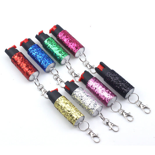 GLITTER PEPPER SPRAY SELF DEFENSE KEYCHAIN