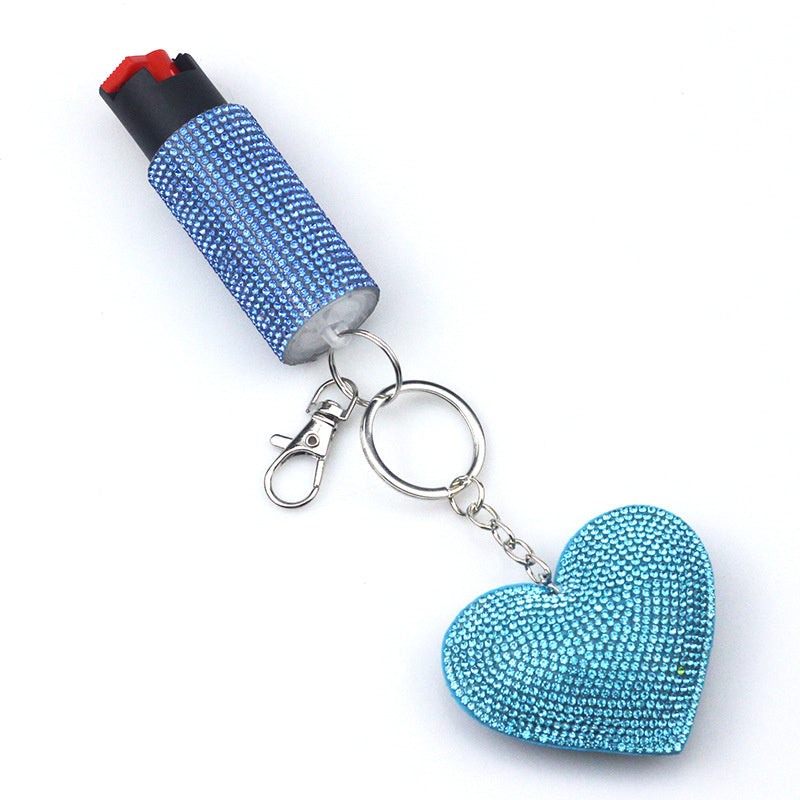 PEPPER SPRAY KIT WITH HEART KEYCHAIN