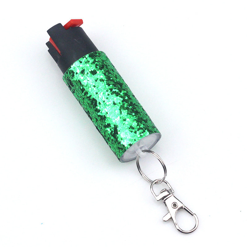 GLITTER PEPPER SPRAY SELF DEFENSE KEYCHAIN