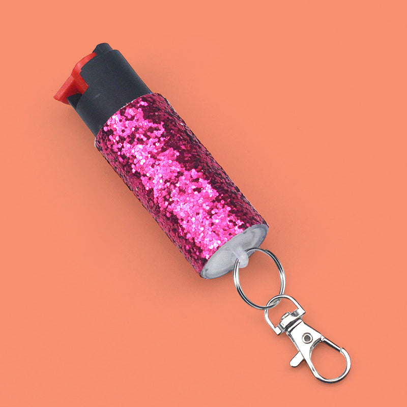 GLITTER PEPPER SPRAY SELF DEFENSE KEYCHAIN