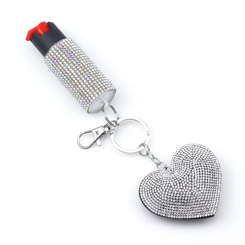 PEPPER SPRAY KIT WITH HEART KEYCHAIN